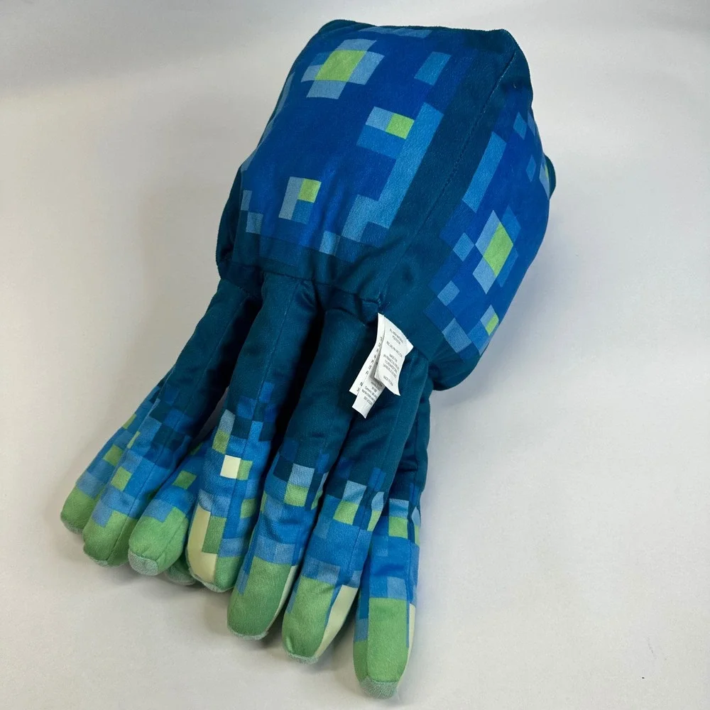 Minecraft Glow Squid Plush Pillow Blue Glow in‎ the Dark Mojang 2023 19 Inch